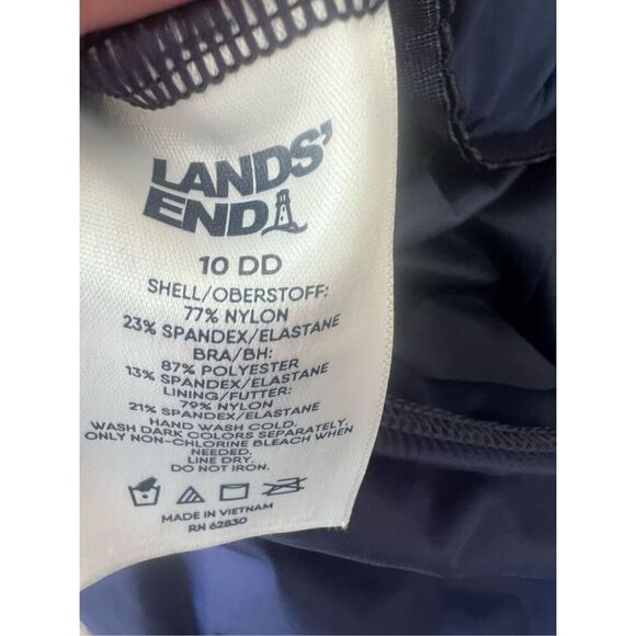 Lands' End Women's Chlorine Resistant V-Neck Underwire Tankini Top size 10DD - Picture 7 of 7